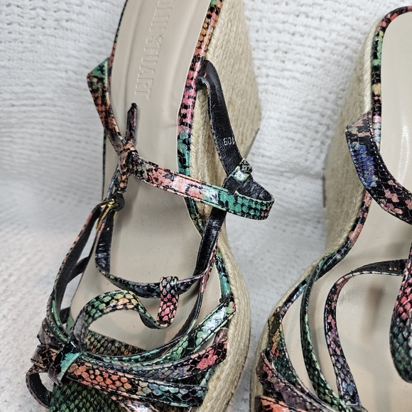 Colin Stuart Rainbow Reptile Snake Print Wedge Platform Stiletto Size 10 - Picture 15 of 16